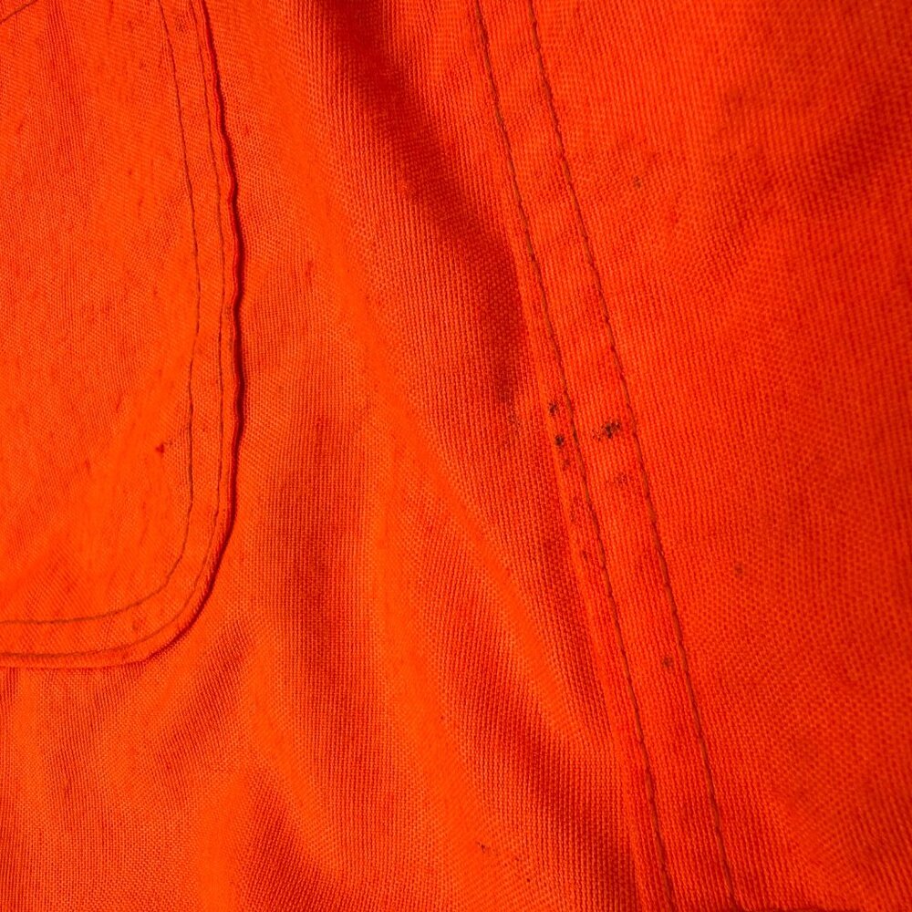 Vintage Orange Hunting Jacket Medium Small Game Pocket Zip Up Retro 1970s As Is - Picture 10 of 12